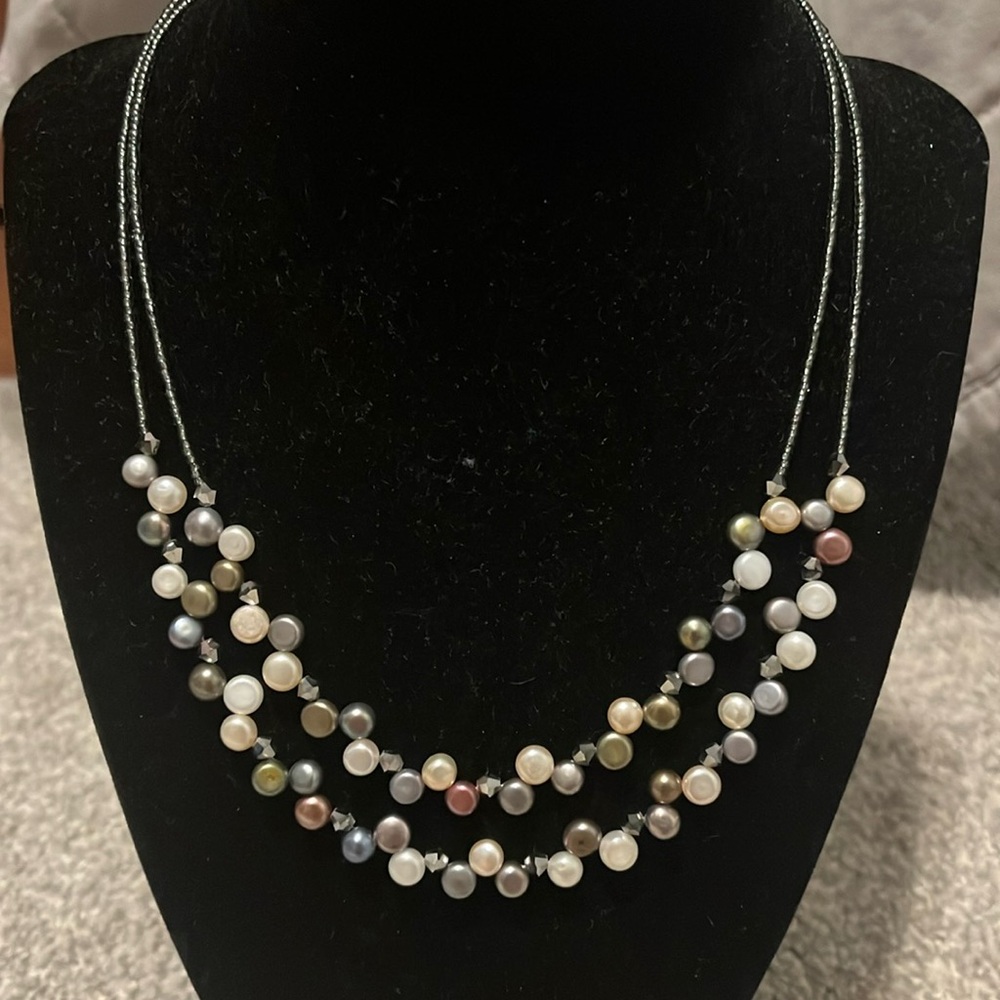 Lia Sophia Faux Pearl And Seed Bead Necklace